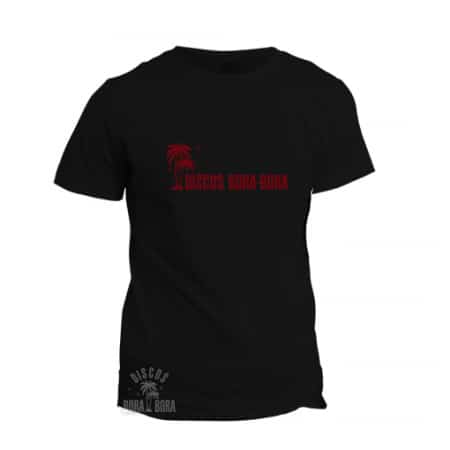 Camiseta Bora-Bora negra con rojo gastado